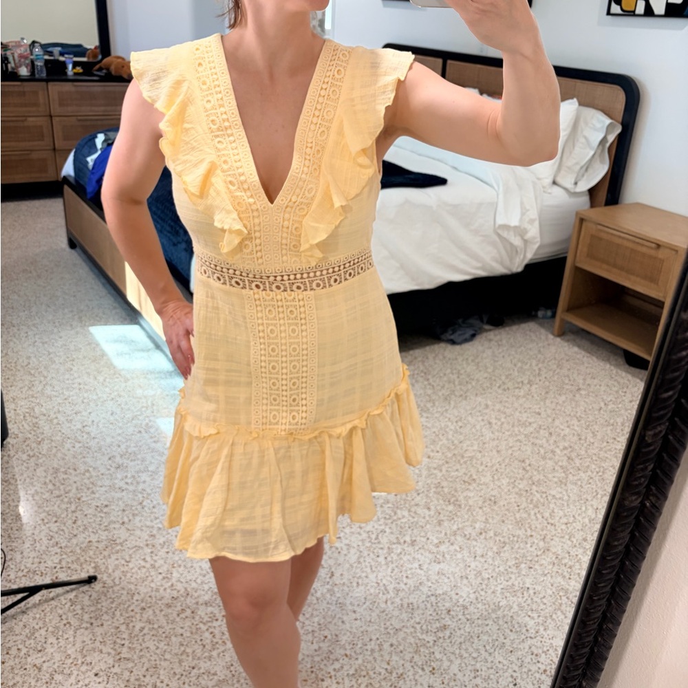 Francesca's Collections Yellow Lace Dress